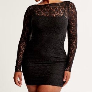 Abercrombie & Fitch Long-Sleeve Lace Mini Dress